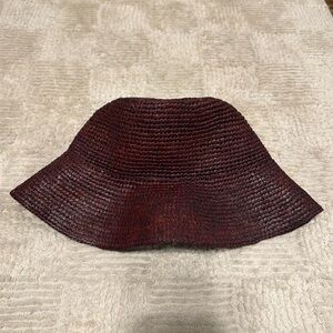 MADEWELL RAFFIA LANTERN HAT IN COLOR CAROB